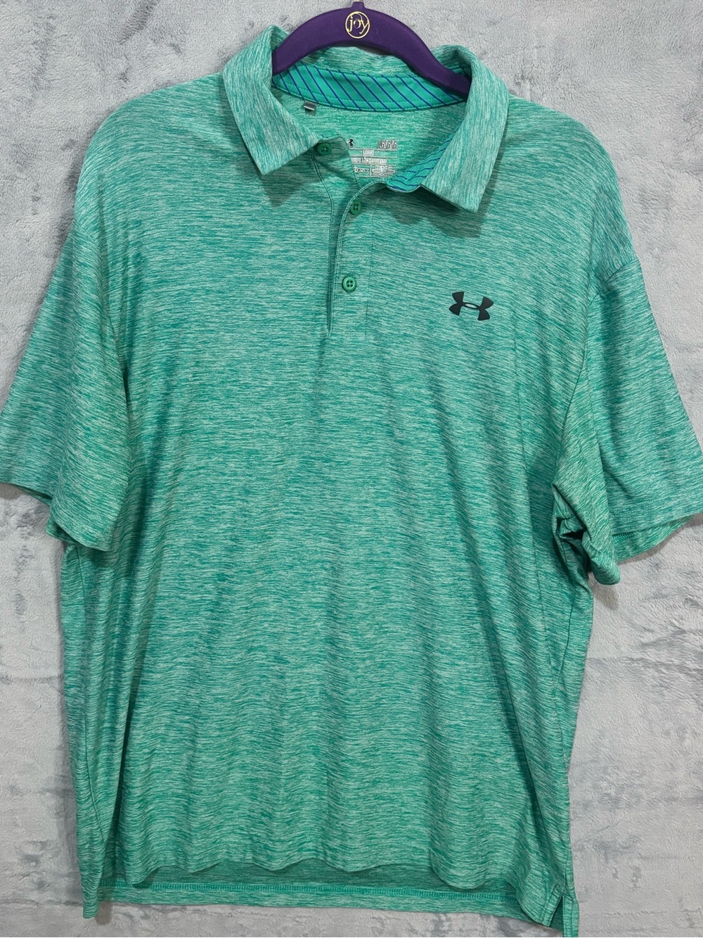 Under Armour Mens Playoff Golf Polo Shirt Large Green Heather 1253479 Loose